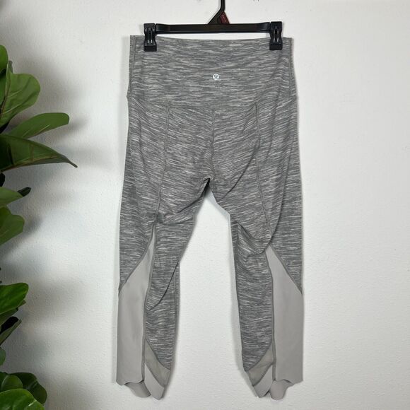 Lululemon Leggings Womens 8 29" W Wunder Under Scalloped Hem High Rise Crop Gray - Picture 6 of 15